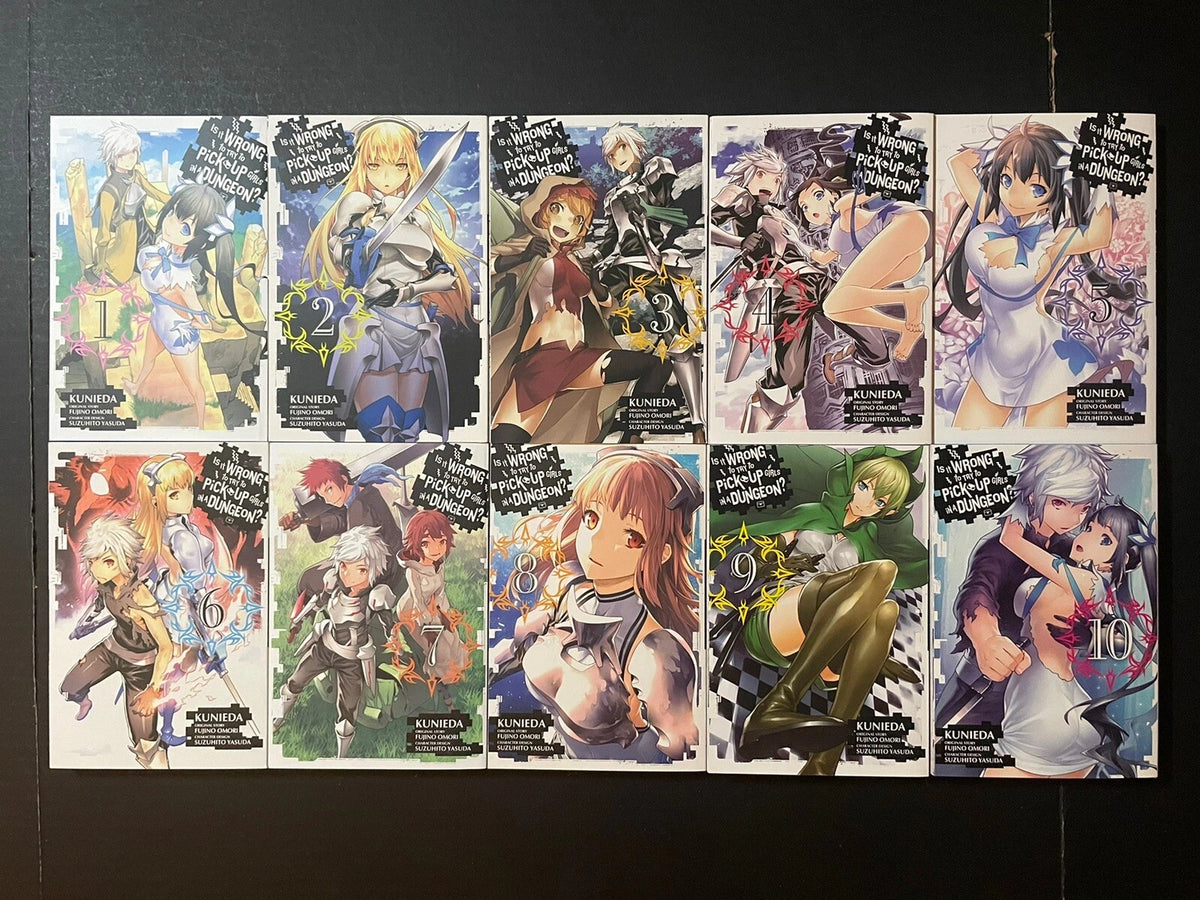 Is it Wrong to Try to Pick Up Girls in a Dungeon? Manga Volumes 1-10 English New