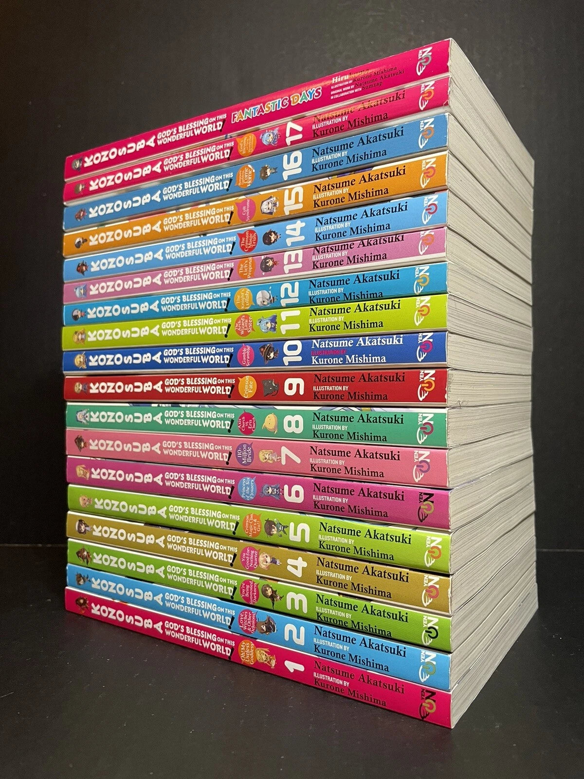 Konosuba Light Novel Volumes 1-17 + Bonus Novel Fantastic Days Brand New English