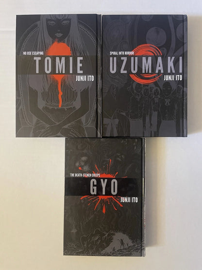 Gyo, Tomie, and Uzumaki Manga Junji Ito Bundle New Hardcover English Viz Media