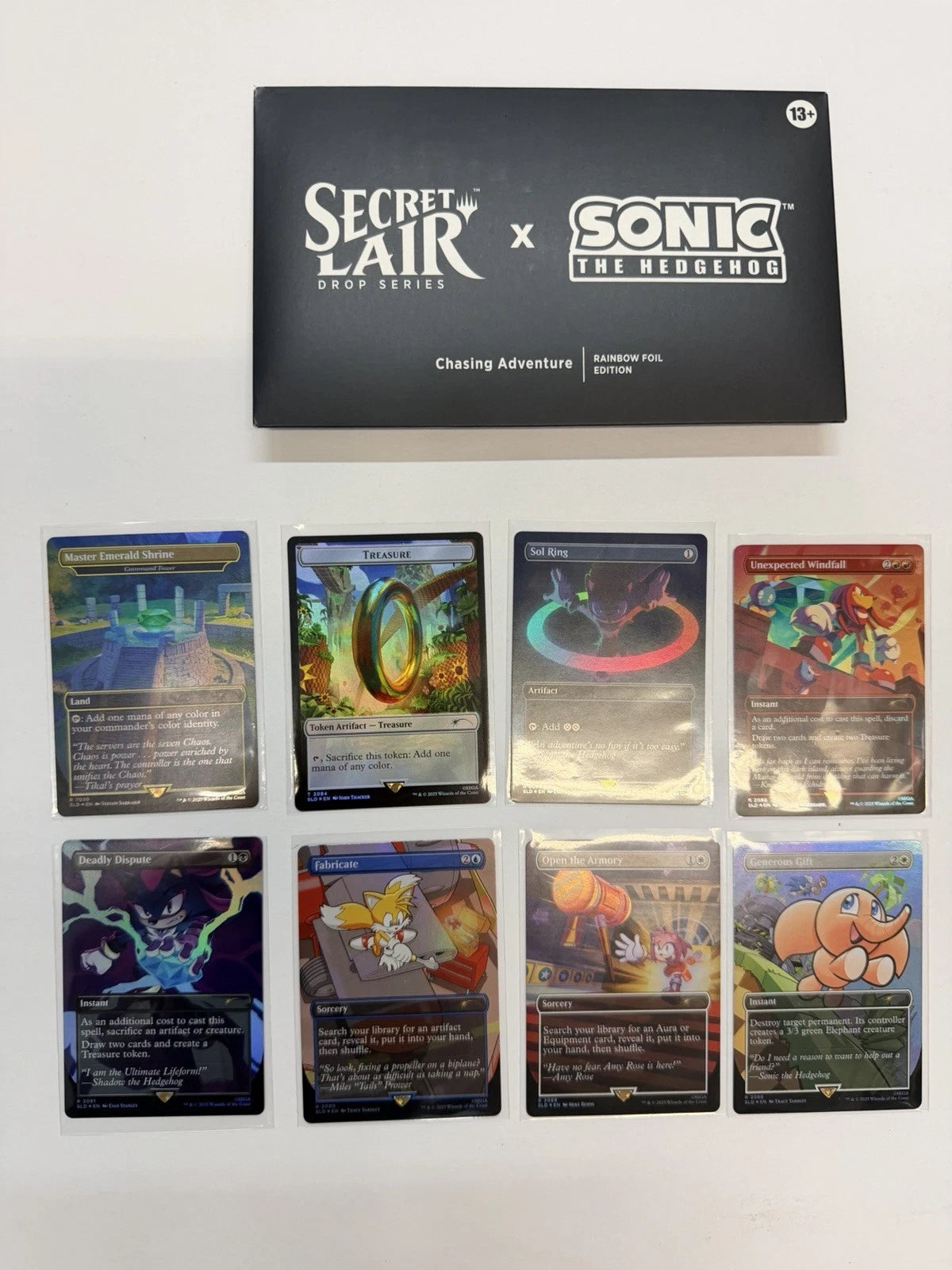 MTG Secret Lair Drop Sonic the Hedgehog Rainbow Foil + Non Foil Complete Opened