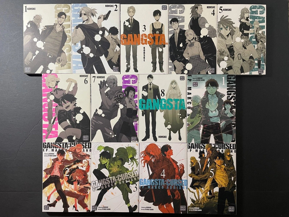 Gangsta Manga 1-8 and Gangsta Cursed Manga 1-5 New Authentic Viz Media English