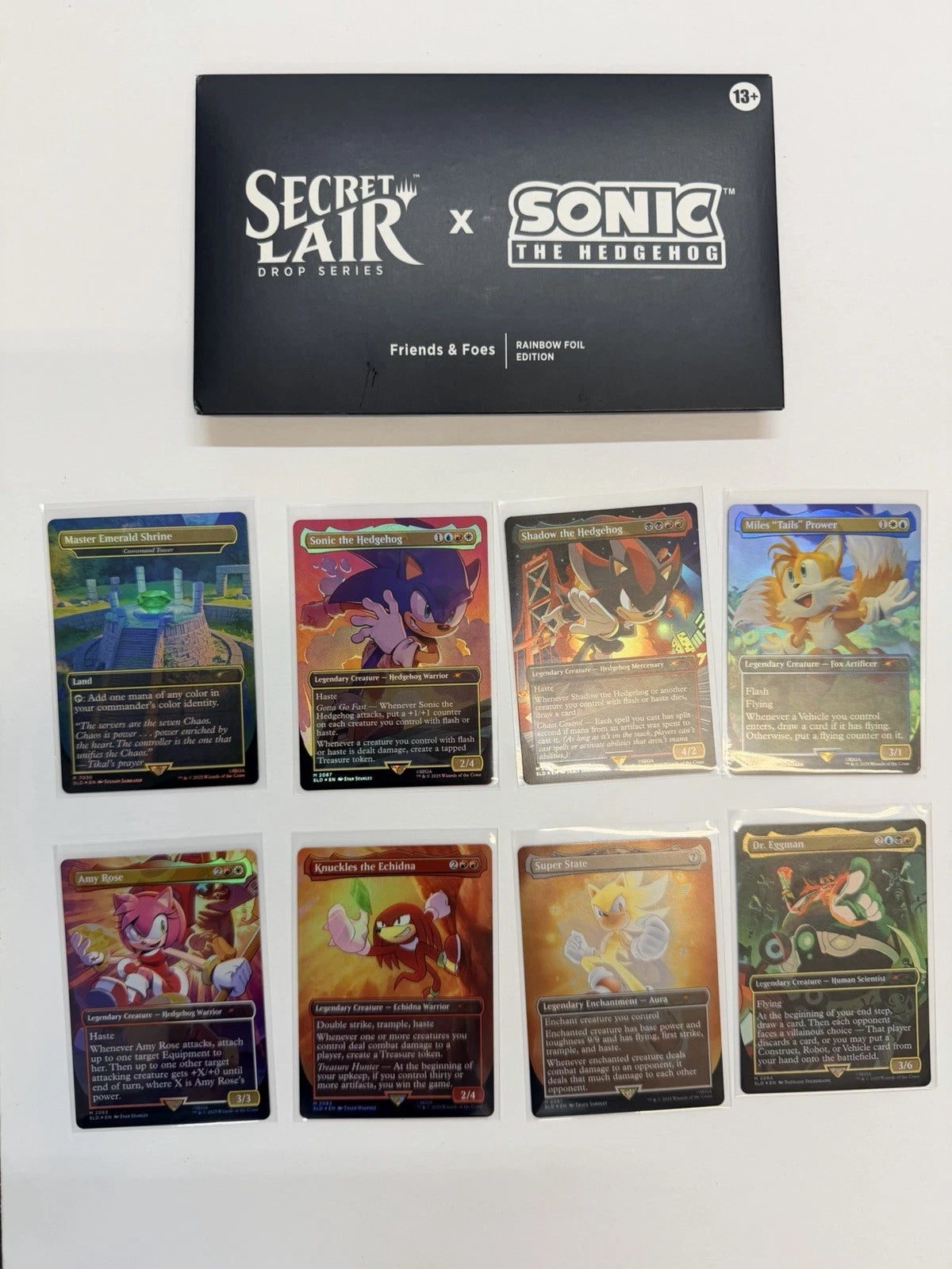 MTG Secret Lair Drop Sonic the Hedgehog Rainbow Foil + Non Foil Complete Opened