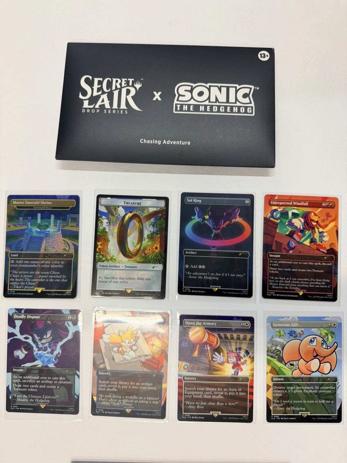 MTG Secret Lair Drop Sonic the Hedgehog Rainbow Foil + Non Foil Complete Opened