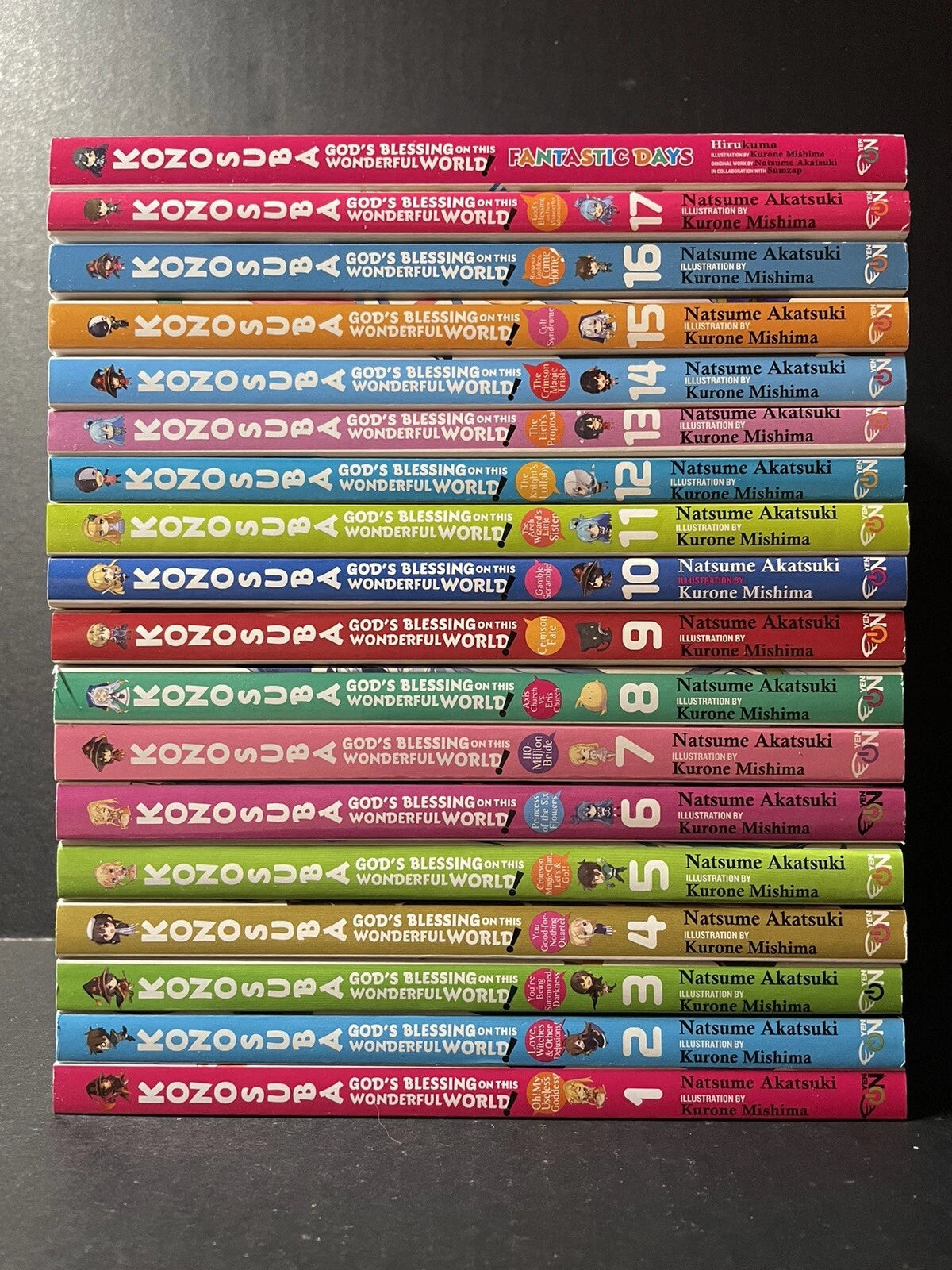 Konosuba Light Novel Volumes 1-17 + Bonus Novel Fantastic Days Brand New English