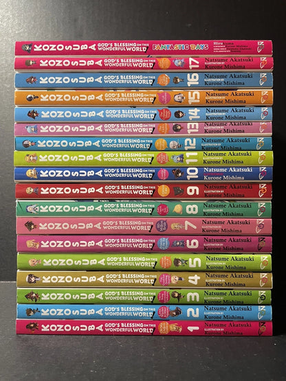 Konosuba Light Novel Volumes 1-17 + Bonus Novel Fantastic Days Brand New English