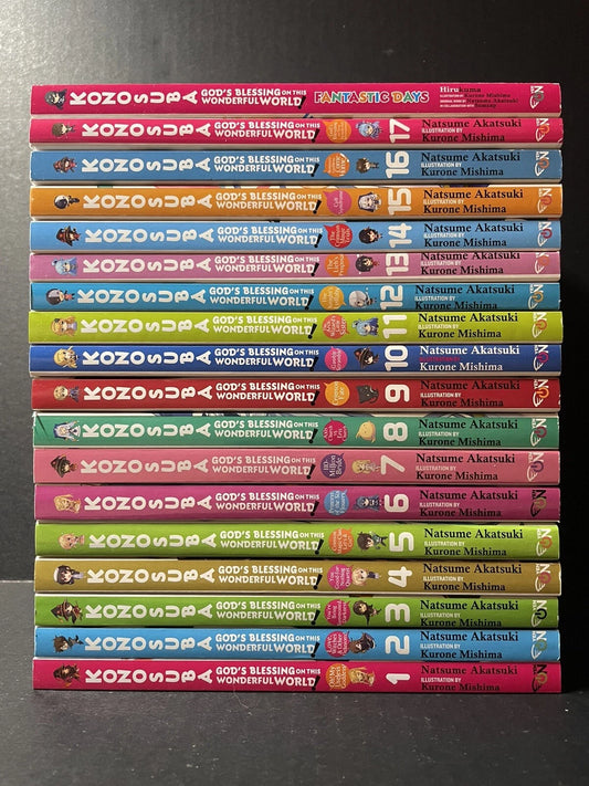 Konosuba Light Novel Volumes 1-17 + Bonus Novel Fantastic Days Brand New English