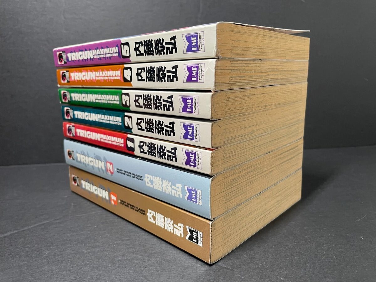 Trigun Manga Volumes 1-2 and Trigun Maximum Volumes 1-5 English Authentic