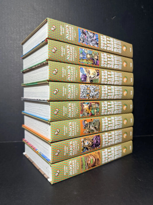 Jojo’s Bizarre Adventure Part 7 Steel Ball Run Manga Volumes 1-8 English New HC