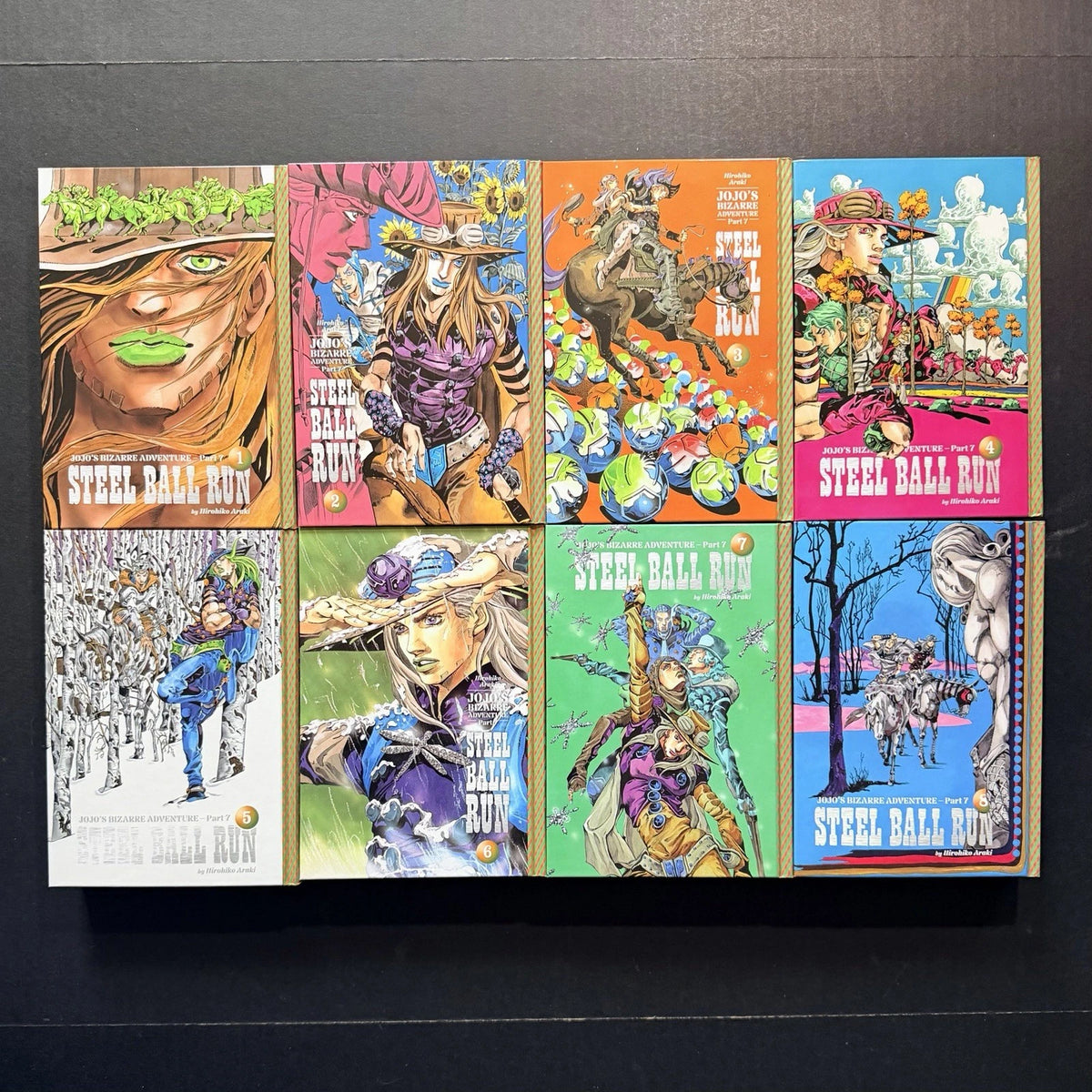 Jojo’s Bizarre Adventure Part 7 Steel Ball Run Manga Volumes 1-8 English New HC