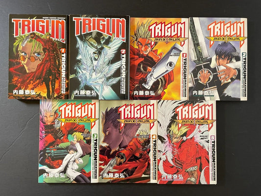 Trigun Manga Volumes 1-2 and Trigun Maximum Volumes 1-5 English Authentic