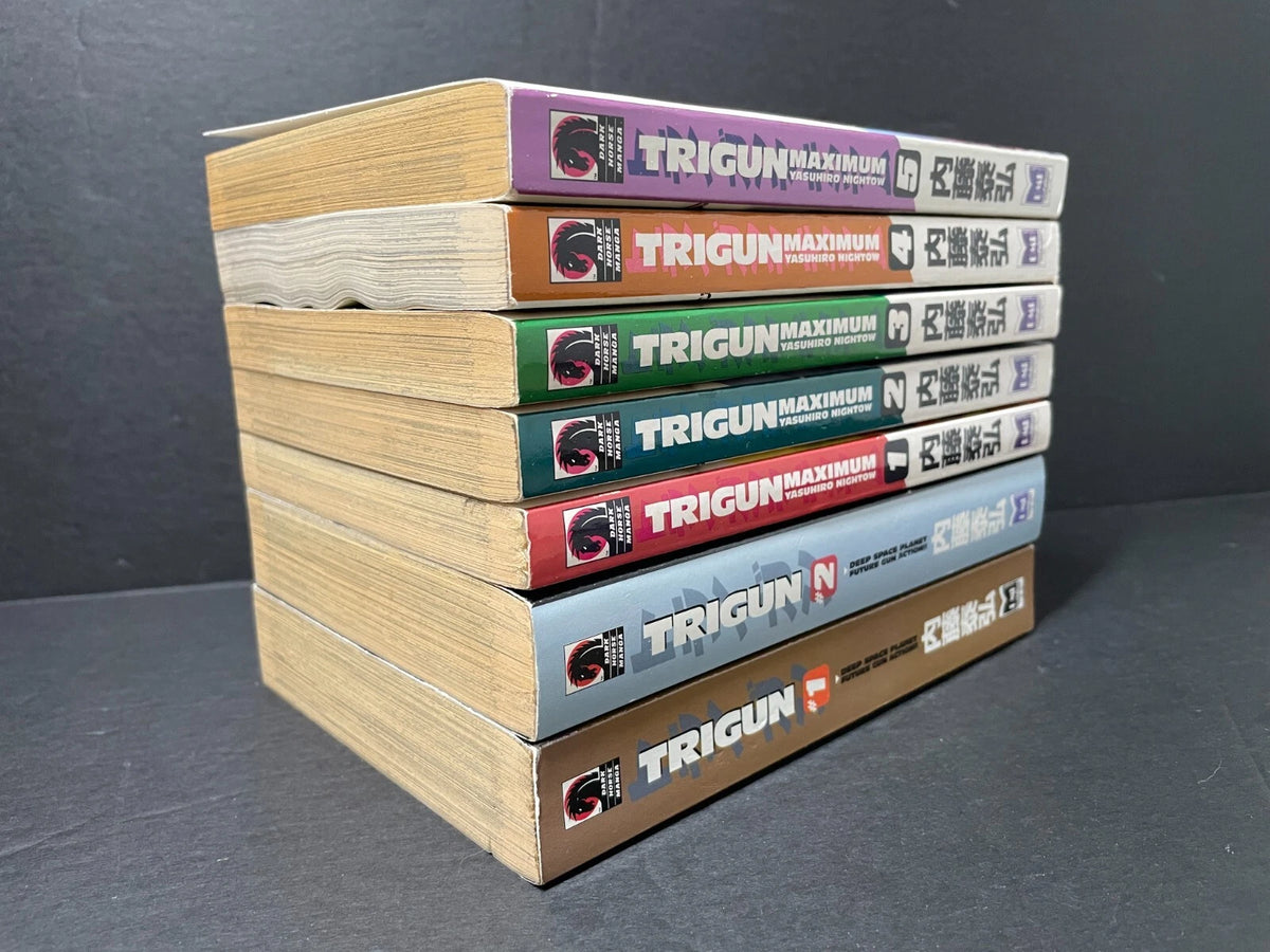 Trigun Manga Volumes 1-2 and Trigun Maximum Volumes 1-5 English Authentic