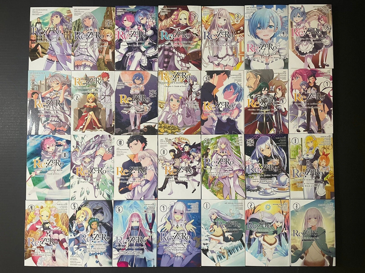 Re:Zero Manga 28 Volumes Chapters 1-4 + Frozen Bond Complete Set New English