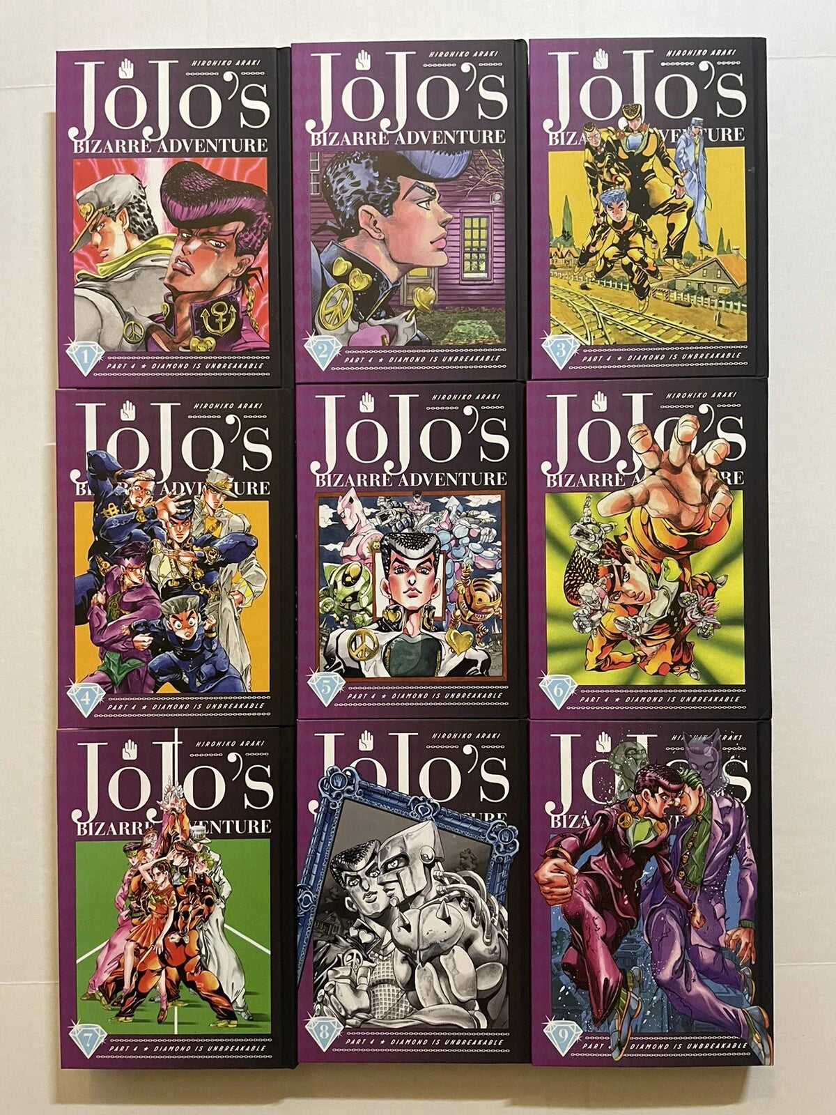Jojo’s Bizarre Adventure Manga Hardcover Part 4 Volumes 1-9 English Authentic