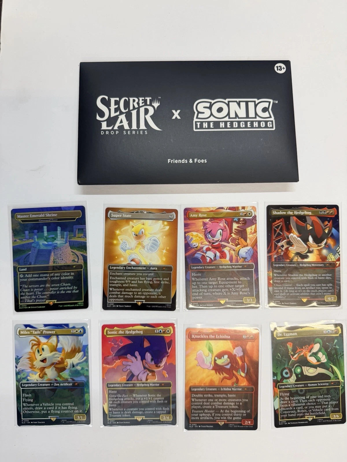MTG Secret Lair Drop Sonic the Hedgehog Rainbow Foil + Non Foil Complete Opened