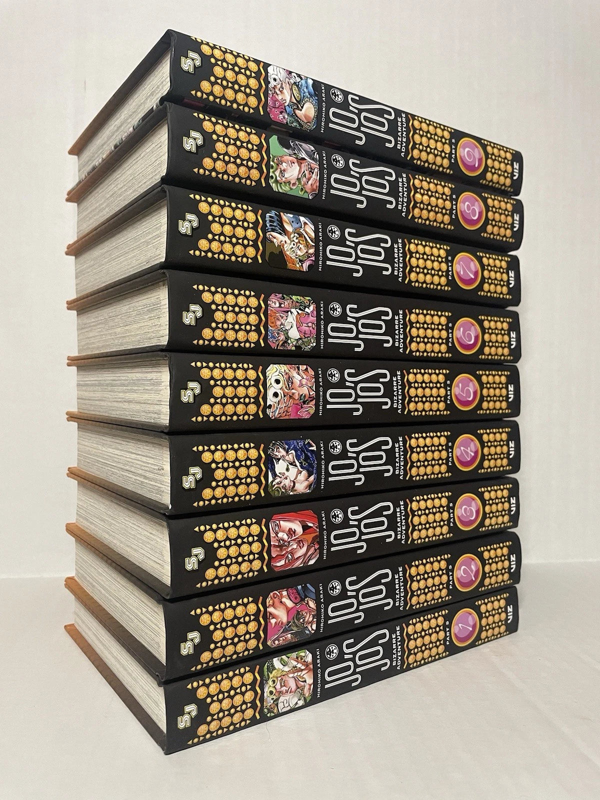 Jojo’s Bizarre Adventure Part 5 Manga Volumes 1-9 English US Authentic Viz New
