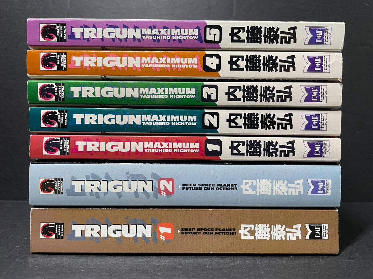 Trigun Manga Volumes 1-2 and Trigun Maximum Volumes 1-5 English Authentic