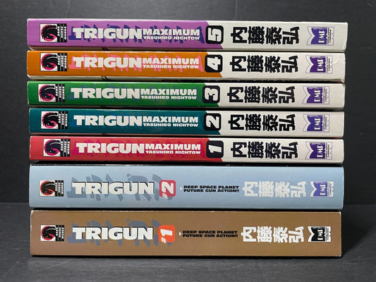 Trigun Manga Volumes 1-2 and Trigun Maximum Volumes 1-5 English Authentic