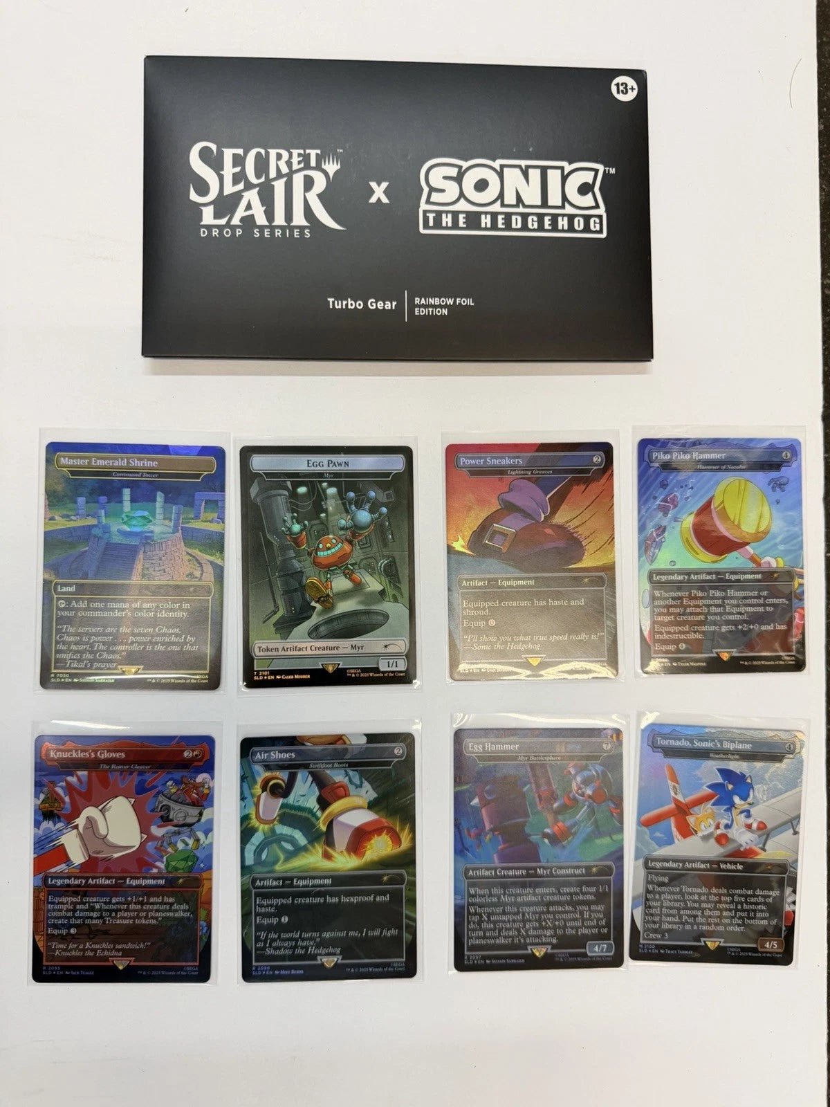 MTG Secret Lair Drop Sonic the Hedgehog Rainbow Foil + Non Foil Complete Opened