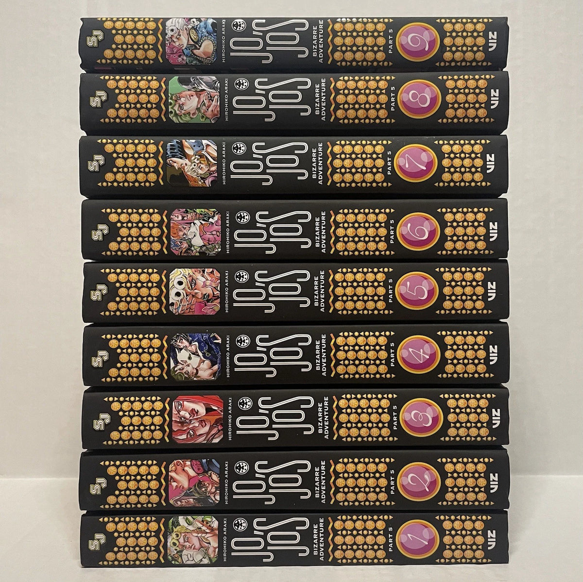Jojo’s Bizarre Adventure Part 5 Manga Volumes 1-9 English US Authentic Viz New